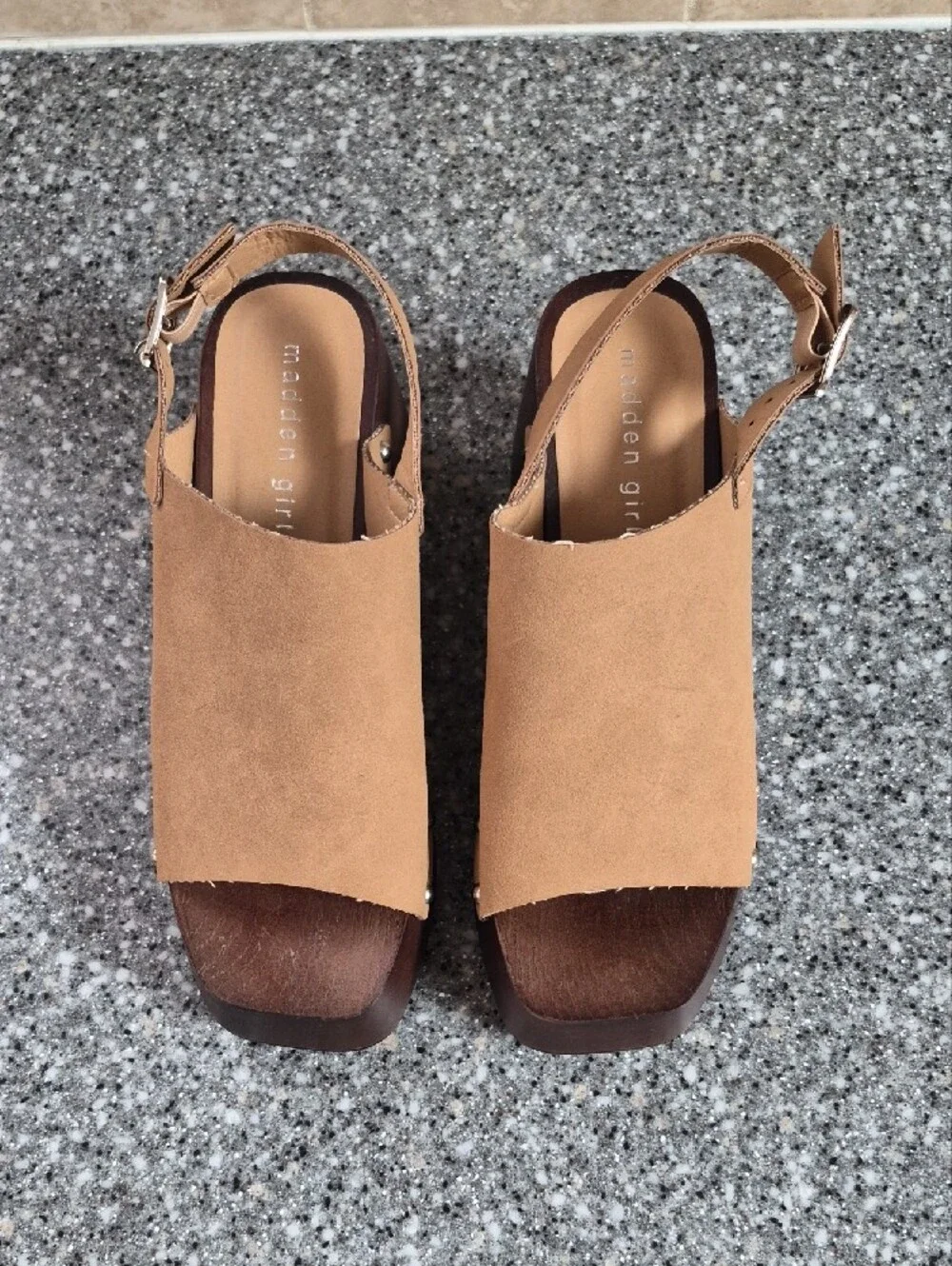 Madden Girl Platform Slingback Sandals in Tan